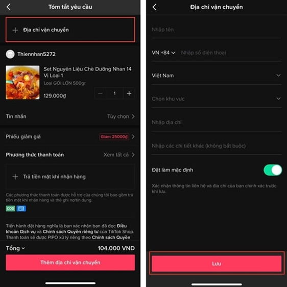 cách mua hàng trên tiktok